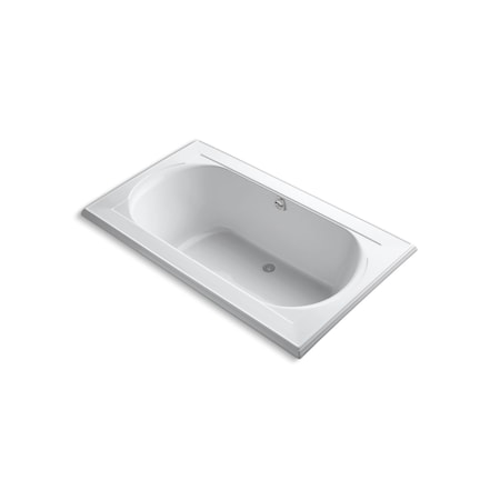 Kohler Bath Tub, 72 in L, 42 in W, White, Acrylic, Center; Center 1417-0